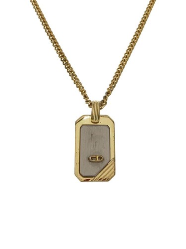 Collana Christian Dior top GLD con placca logo donna