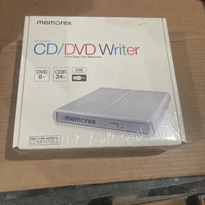 New Sealed MEMOREX CD/DVD Writer Burner Slim External 8X DVD 24X CDR USB Powered - Picture 1 of 3