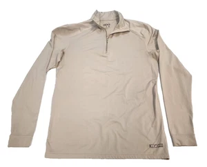 XGO ODX Pullover Shirt Herren Medium hellbraun Viertelreißverschluss Langarm sportlicher Fleck - Bild 1 von 9