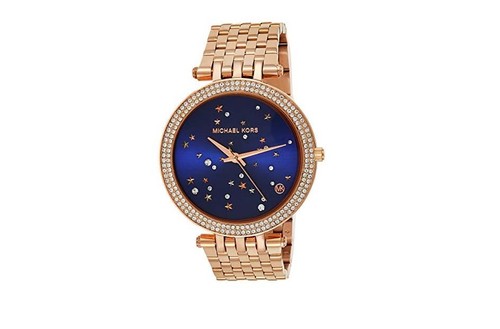 orologio donna michael kors oro rosa darci quadrante blu mk3728