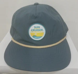 Sun Cruiser Snapback 5 Panel Cap One Size Adjustable Rope Vented Holes, Teal - Picture 1 of 7