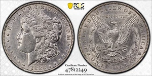 1886 P $1 MORGAN SILVER DOLLAR PCGS AU53 Protected by Gold Shield & TrueView - Picture 1 of 3