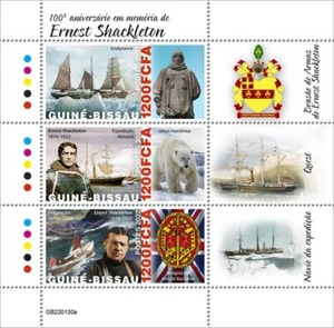 Guinea-Bissau - Aniversario Ernest Shackleton 2022 - Hoja de 3 sellos - GB220130a - Imagen 1 de 1