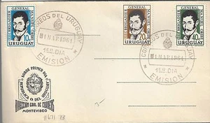 Uruguay 1961 FDC Scott 671 & 73 - Picture 1 of 2
