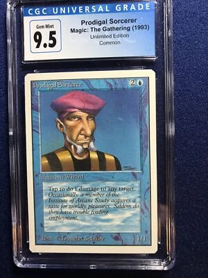 MTG Unlimited Prodigal Sorcerer CGC 9.5 GEM MINT (Blue Label 10)  1993 - Image 1 of 2