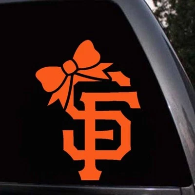 San Francisco Giants SF Giants Girl Bow Tie Logo Car Window Laptop Decal Sticker - Image 1 of 3