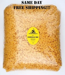 CANDELILLA WAX FLAKES ORGANIC VEGAN by H&B Oils Center PASTILLES 100% PURE 8 LB - Picture 1 of 12