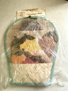 Set sottobicchieri vintage a forma di frutta in fibra di canapa intrecciata - Foto 1 di 5