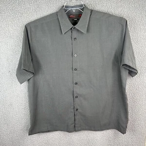 Perry Ellis America Shirt Mens XL Gray Suede Short Sleeve Button Down Casual NWT - Picture 1 of 8