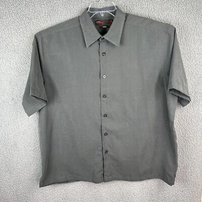 Perry Ellis America Shirt Mens XL Gray Suede Short Sleeve Button Down Casual NWT - Image 1 of 4