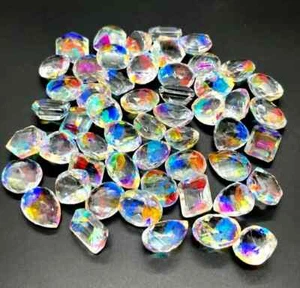 110+ Ct Natural Mystic Topaz Lot Rainbow Color Mix Cut Certified Loose Gemstone - Picture 1 of 3