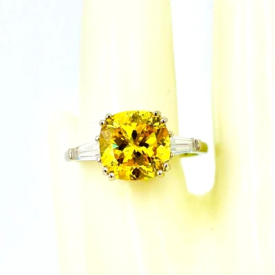 NWT Lustro Stella Lovely Yellow Cubic Zirconia Sterling Silver 925 Size 10 Ring - Image 1 of 4