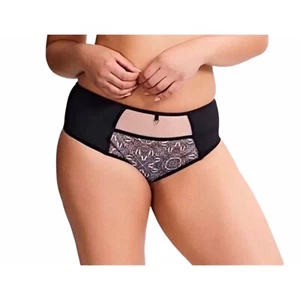 Sculptresse By Panache Size 22/4XL Black Dionne Contrast Panel Brief Panty NWT - Picture 1 of 4