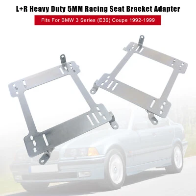 L+R Heavy Duty 5MM Racing Seat Bracket Adapter Fit BMW 3 Serie (E36) Coupe 92-99 - Image 1 of 4