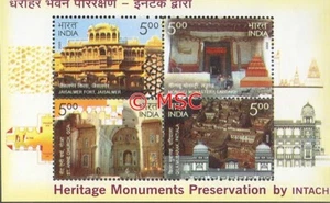 2009 HERITAGE MONUMENTS INTACH INDIA MINIATURE SHEET MNH - Picture 1 of 1