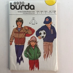 Burda 8930 Raglan Sleeve Jacket Pockets Collar Boy Girl Child New Uncut Pattern  - Picture 1 of 10