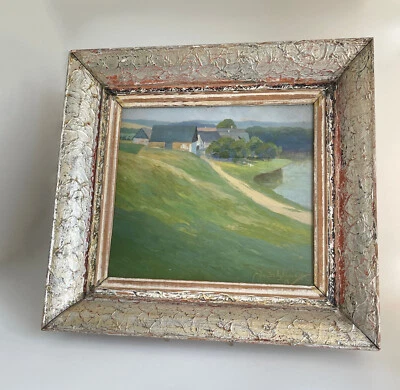 Ölgemälde Vendelin Schwarz Landschaft Landscape Dorf  Tschechien Czech Gebirge - Bild 1 von 4