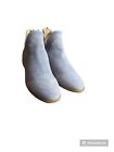 Born Ankle Boots Women's 6.5M Blue Suede Leather Heel Zip Bootie Style F76604*