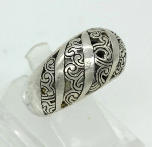925 STERLING Kuppelring Cutout Schnörkelarbeit Design Vintage, 12,9 Gramm Gr. 9 - Bild 1 von 7