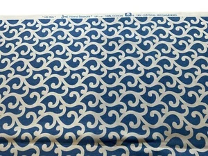 HS GIA Home Seasons 100 Percent Cotton Home Decor Blue and White Fabric NEW - Picture 1 of 13