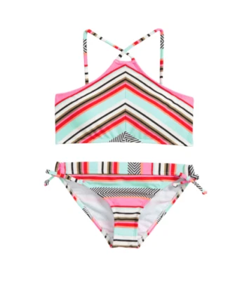 Billabong Girls Like That High Neck Two Piece Swimsuit Multicolor Size 10 00032 - Image 1 of 2