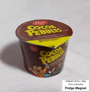 Post COCOA PEBBLES Breakfast Cereal Cup Novelty FRIDGE MAGNET Indonesia 3D - Picture 1 of 12