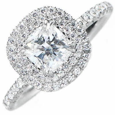 GIA Certified 2.11 carat Diamond Engagement Ring Natural Cushion cut   18K Gold - Image 1 of 4