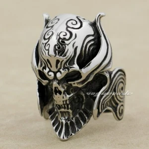 316L Stainless Steel King Vampire Demon Skull Mens Biker Rocker Punk Ring 7M001C - Picture 1 of 13