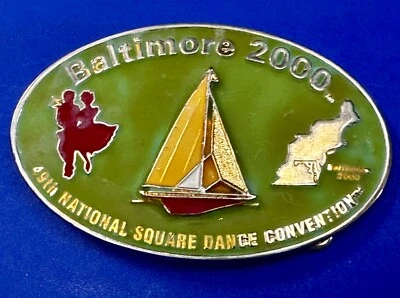Baltimore 49th National Square Dance Convention 2000 Commemorative Belt Buckle  - Image 1 of 4