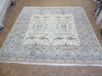 14 x 14 Square Hand Knotted Ivory Oushak Oriental Rug G15559 - Image 1 of 4