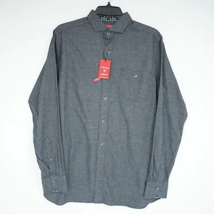 Cremieux Men's Long-Sleeve Shirt M SLIM FIT Navy Solid 100% Cotton NWT $79.50 - Picture 1 of 10