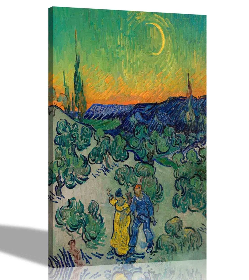 A Walk At Twilight Vincent Van Gogh Canvas Prints Wall Art Pictures Modern Decor - Image 1 of 4