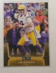 CARTA JOE BURROW 2020 LEAF DRAFT LSU GOLD ROOKIE RC # 01 CINCINNATI BENGALS - Foto 1 di 2