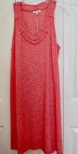 NWT Max Studio Dress Womens Orange Sleeveless Braided V-neck M - Picture 1 of 6