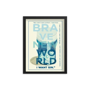 Póster de libro Brave New World de Aldous Huxley - Imagen 1 de 3