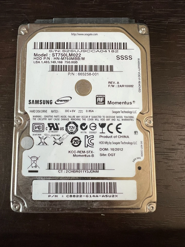 Samsung 750GB SATA 2.5" Laptop HDD Hard Disk Drive - Image 1 of 1