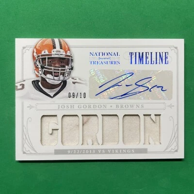 2013 National Treasures Timeline Jersey Autograph Browns #32 Josh Gordon 9/10 - Image 1 of 3