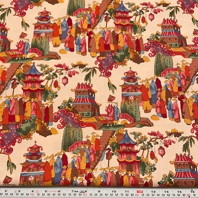 Vtg 2001 Mandarin Court Phillip de Leon Alexander Henry Cotton by the HALF YARD