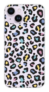 Coque en silicone imprimée compatible Apple iPhone 14 Léopard coloré - Photo 1 sur 3