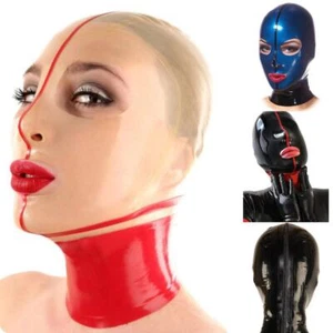 Latex Hood with Back Zipper Gummi Rubber Mask Cosplay Clubwear Fetish 0.4mm BDSM - Picture 1 of 10