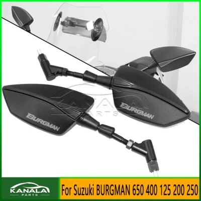 LOGO BURGMAN Side Rearview Mirrors For Suzuki BURGMAN 650 400 125 200 250 Foto 1 de 4