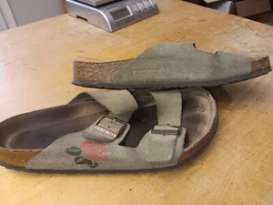 Plantilla rosa única? Sandalia Birkenstock Slide Hombre Talla 45/12 290 ¡Buena Usada LQQK! - Imagen 1 de 12