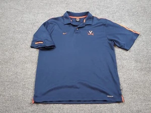 Virginia Cavaliers Shirt Mens XL Blue Polo Short Sleeve NCAA Football Nike - Picture 1 of 8