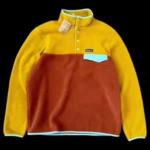 Patagonia Mens Synchilla Lightweight Snap-T Fleece L Sisu Brown Pullover NEW - Picture 1 of 10