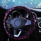 Universal Purple Flower Car Steering Wheel Cover Anti-slip Protector For Women