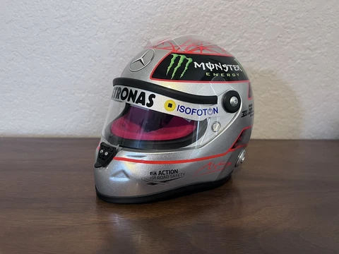 2012 Michael Schumacher 300th GP Belgium Spa 1:2 Scale Mercedes F1 Helmet Cover
