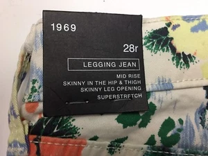 GAP 1969 Super Stretch Skinny Legging Jeans Floral Pastels 28R Neu mit Etikett - Bild 1 von 8
