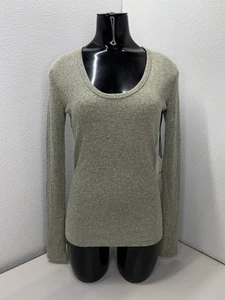 Agolde Womens T-Shirt Celery Gray Size S Bernice Scoop Neck Long Sleeve *SAMPLE* - Picture 1 of 10
