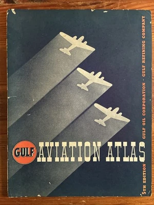 Mapas de aviones Gulf Oil Aviation Atlas quinta edición c. 1930 Foto 1 de 4
