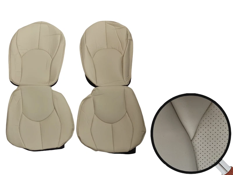 Mercedes-Benz R129 SL Seat Covers Set From 1995 With Hole Perforation Beige - Image 1 of 1